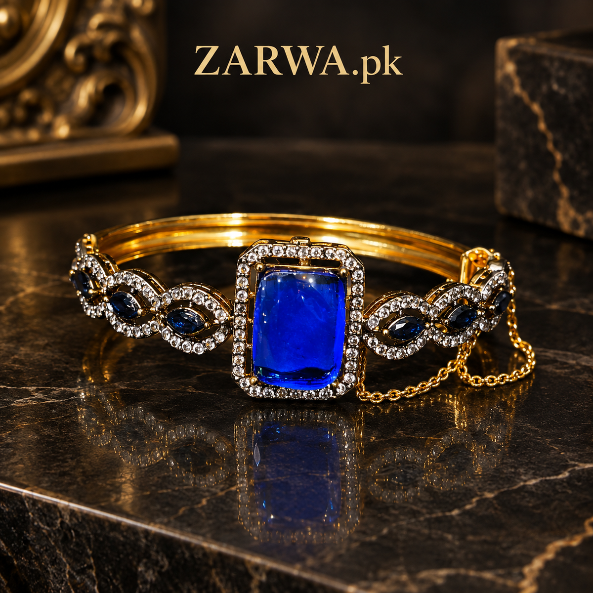 Elegant Crystal Frame Statement Bracelet