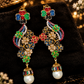 Emerald Bloom Pearl Earrings