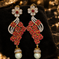 Emerald Bloom Pearl Earrings
