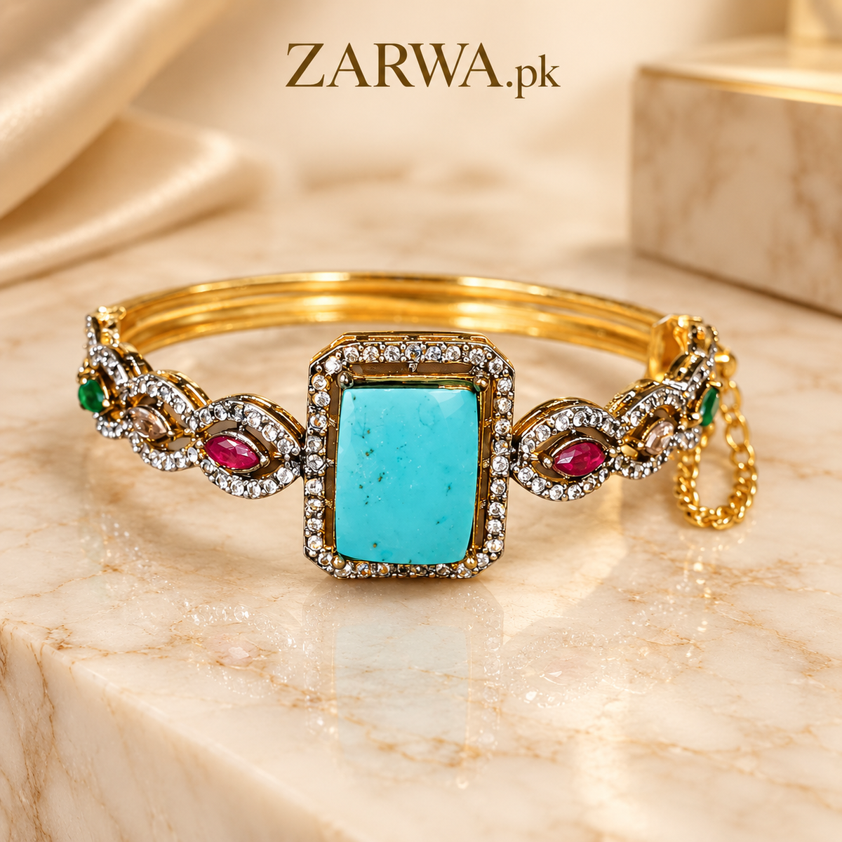 Elegant Crystal Frame Statement Bracelet