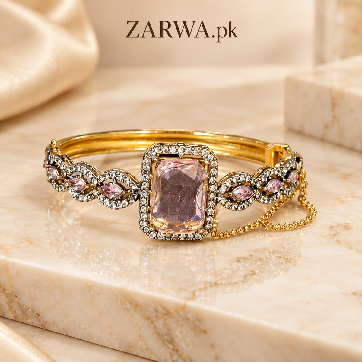 Elegant Crystal Frame Statement Bracelet