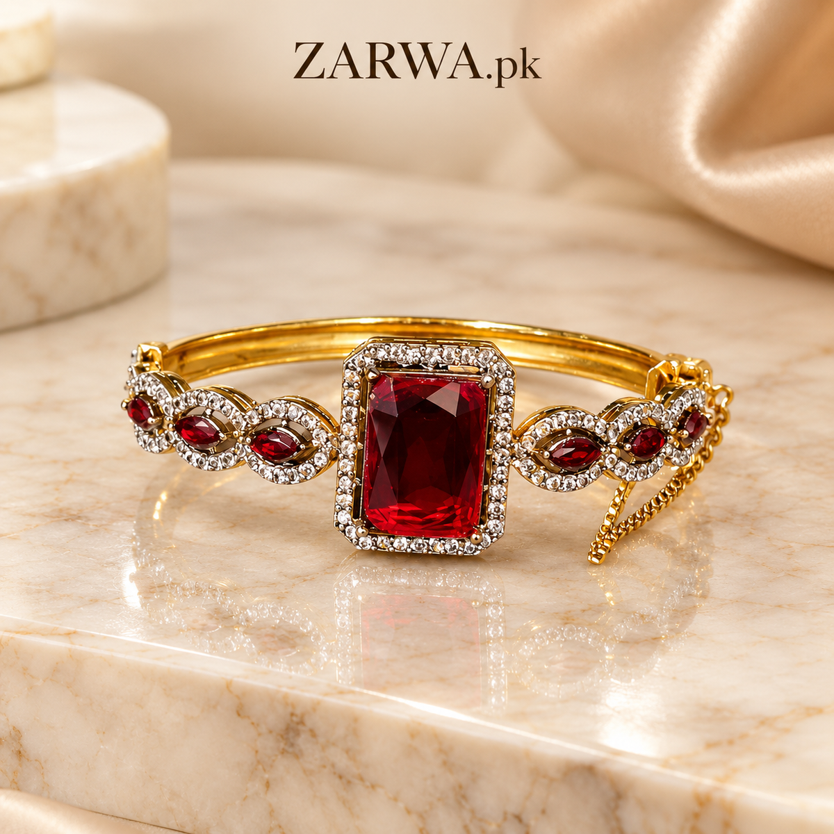 Elegant Crystal Frame Statement Bracelet