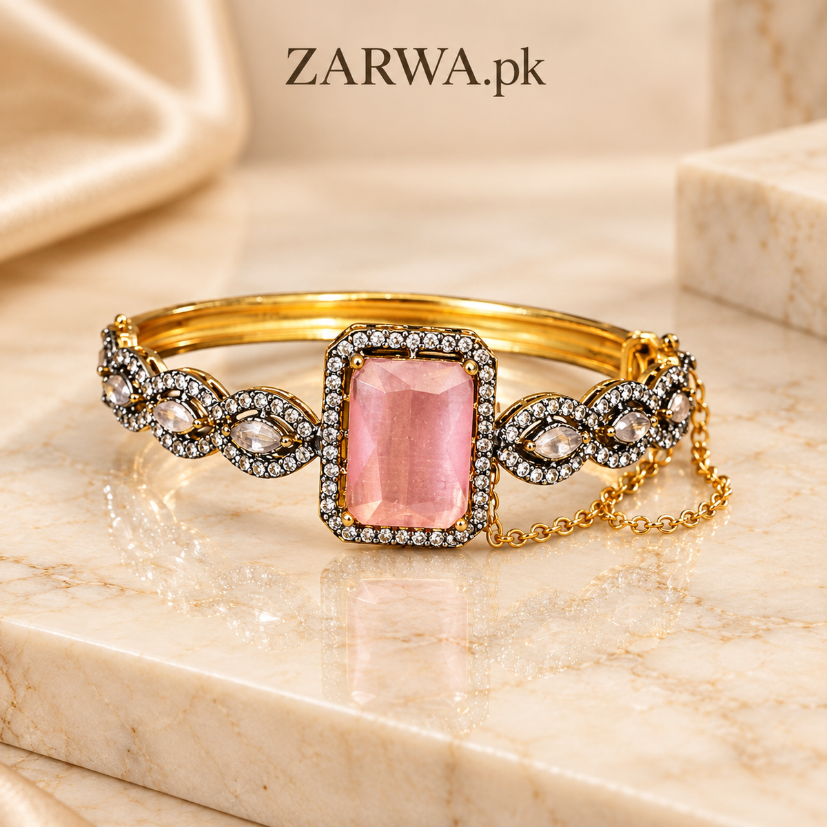 Elegant Crystal Frame Statement Bracelet