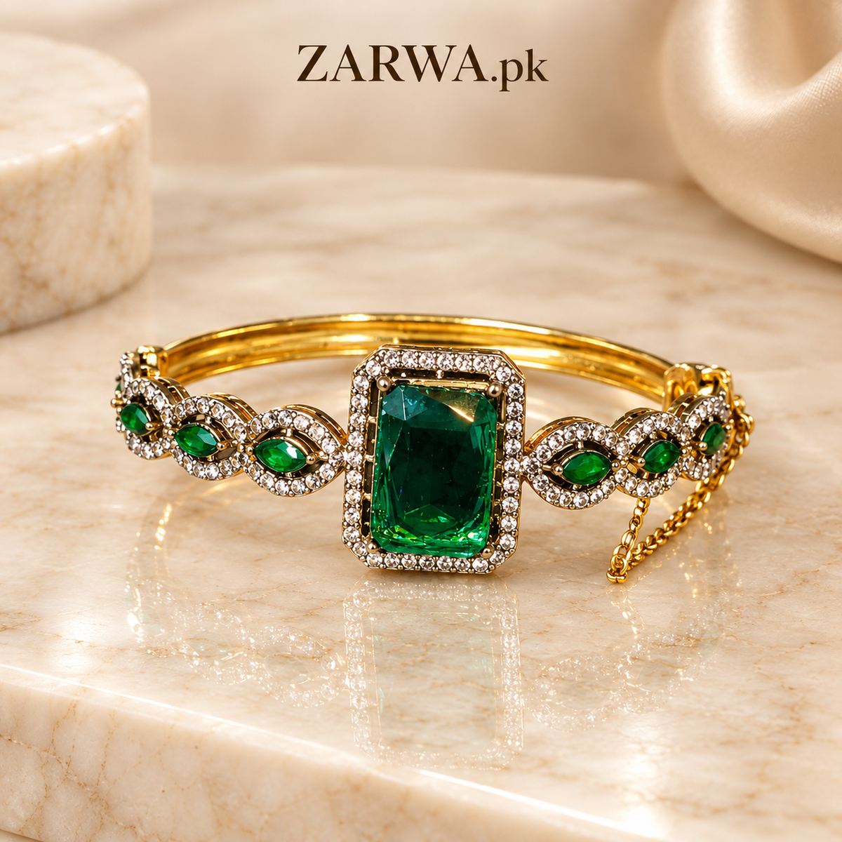 Elegant Crystal Frame Statement Bracelet