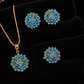Elegant Turquoise Stone Jewelry Set – Statement Earrings, Pendant & Ring