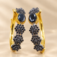 Elegant Pearl & Black Stone Gold-Tone Drop Bracalets