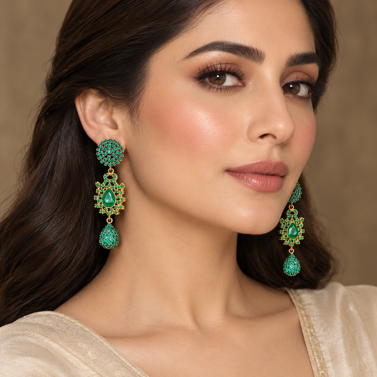 Elegant Gold-Plated Statement Earrings
