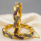 Exquisite 22K Gold-Plated Intertwined Bamboo Designer Bangles with Multi-Stone & Pearl Accents