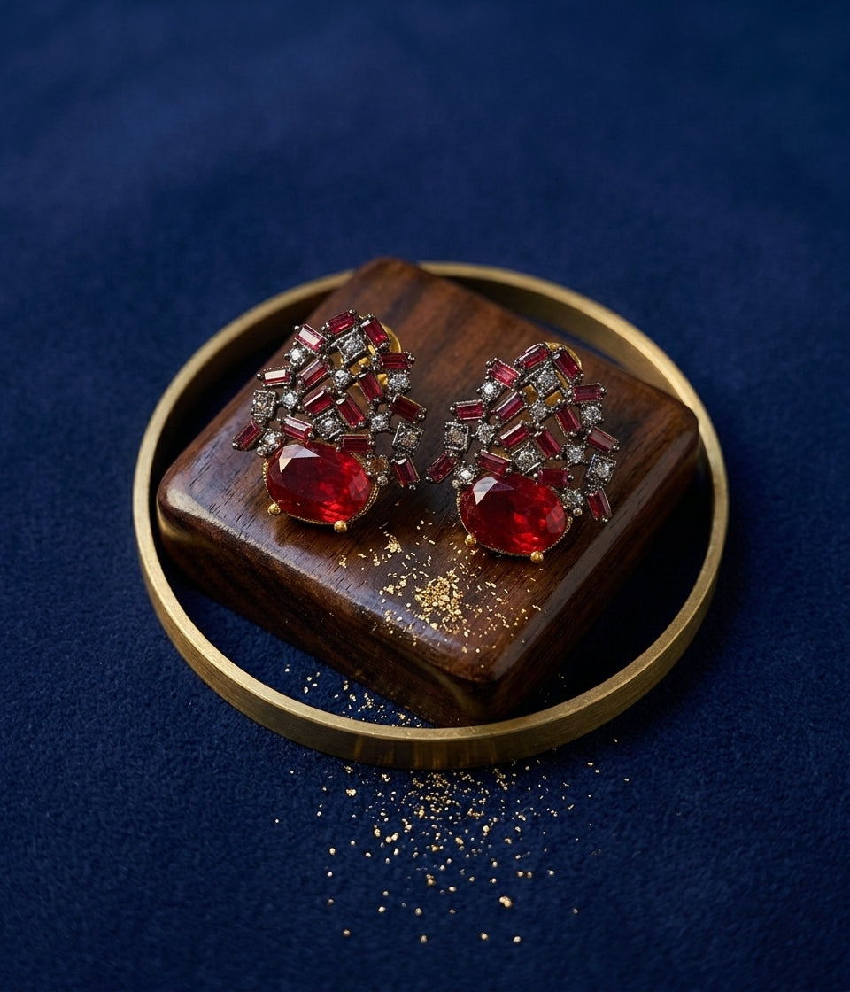 The Regal Mosaic Collection: Artisan Multi-Gemstone Statement Earrings
