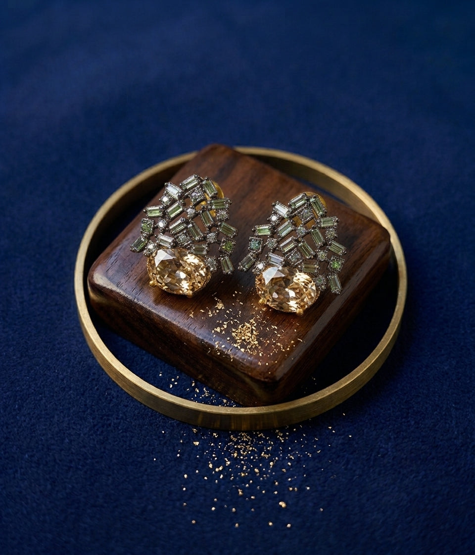 The Regal Mosaic Collection: Artisan Multi-Gemstone Statement Earrings