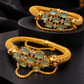 Luxury Gold Plated Gemstone Bracelets Pair of Two