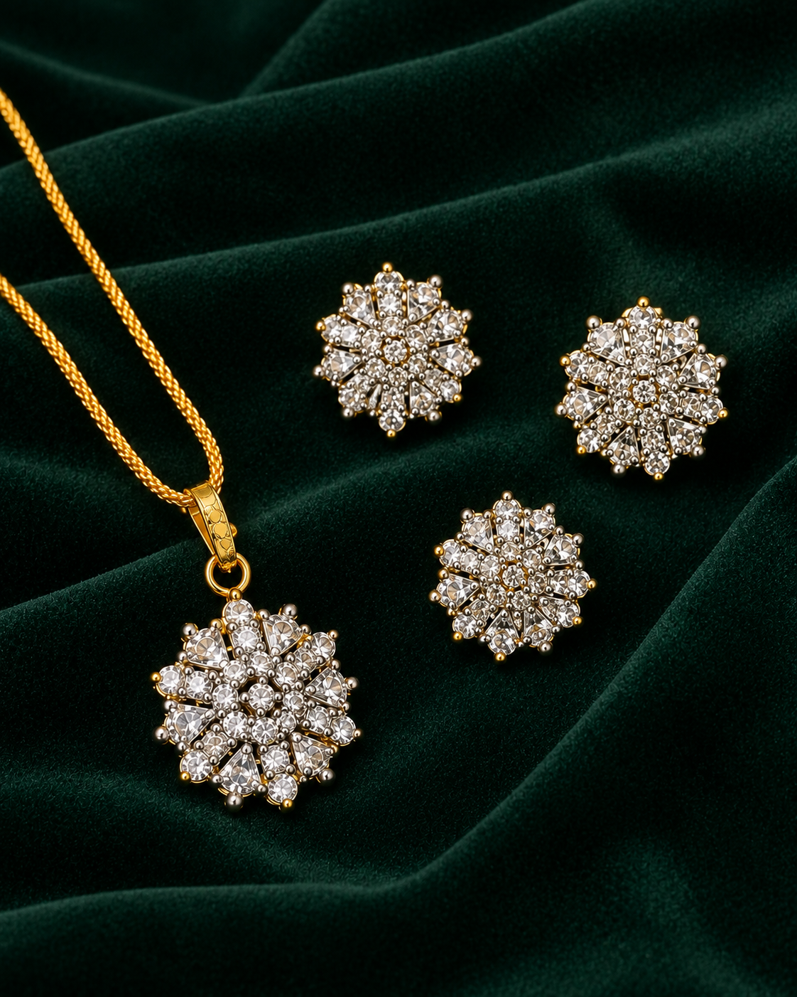 Royal Floral Pendant Jewellery Set