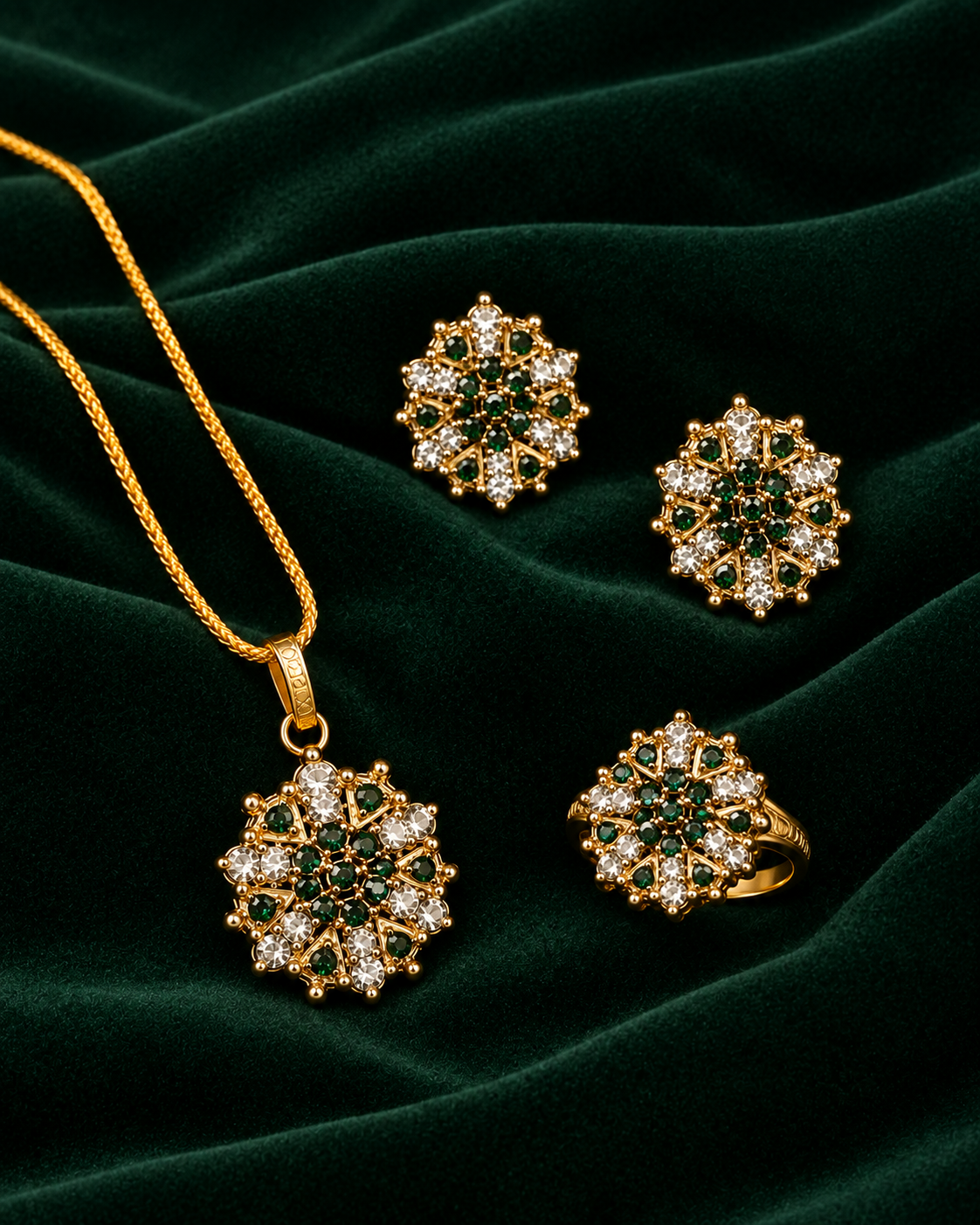 Royal Floral Pendant Jewellery Set