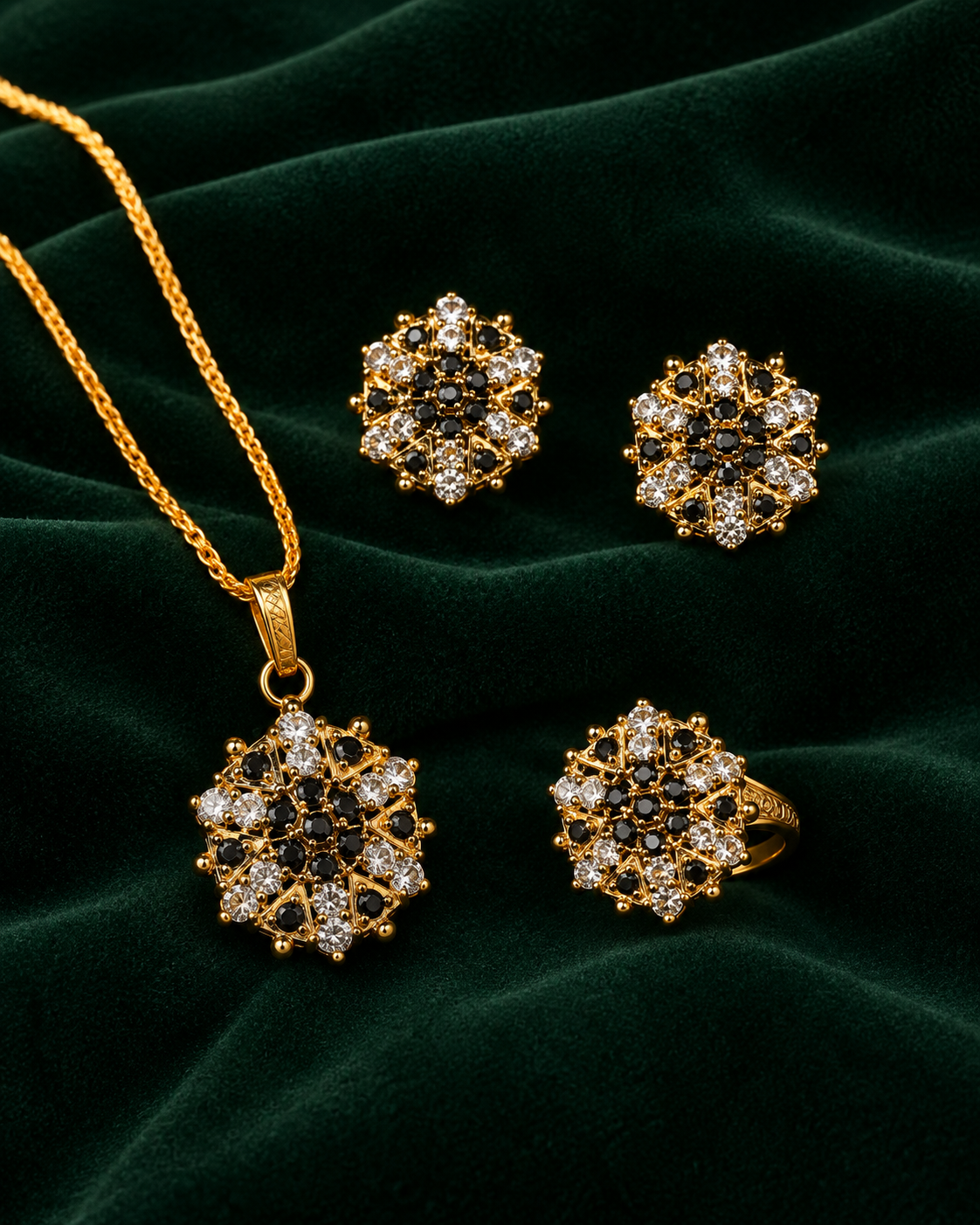 Royal Floral Pendant Jewellery Set