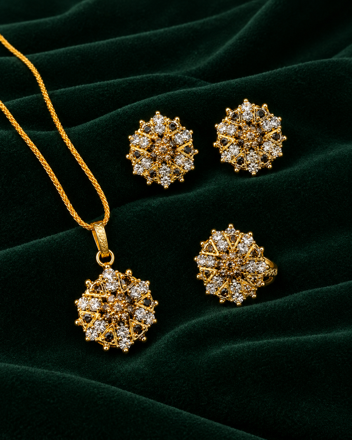 Royal Floral Pendant Jewellery Set