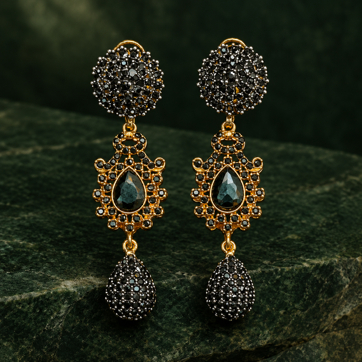 Elegant Gold-Plated Statement Earrings