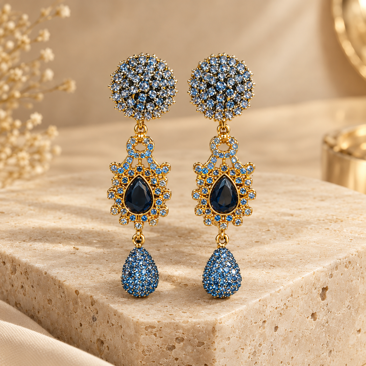 Elegant Gold-Plated Statement Earrings