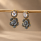 Luxury Gold Plated Quality Floral Gemstone Drop Earrings