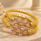 Luxury Gold Plated Gemstone Bracelets Pair of Two