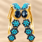 Elegant Pearl & Black Stone Gold-Tone Drop Bracalets