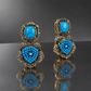Luxury Gold Plated Quality Floral Gemstone Drop Earrings