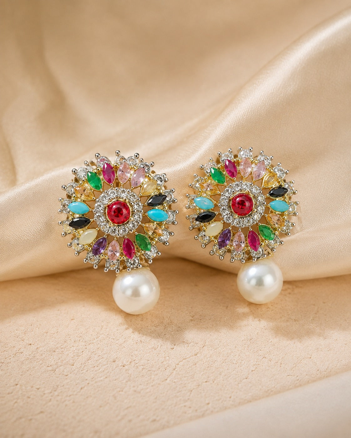 Celestia Bloom Pearl Earrings