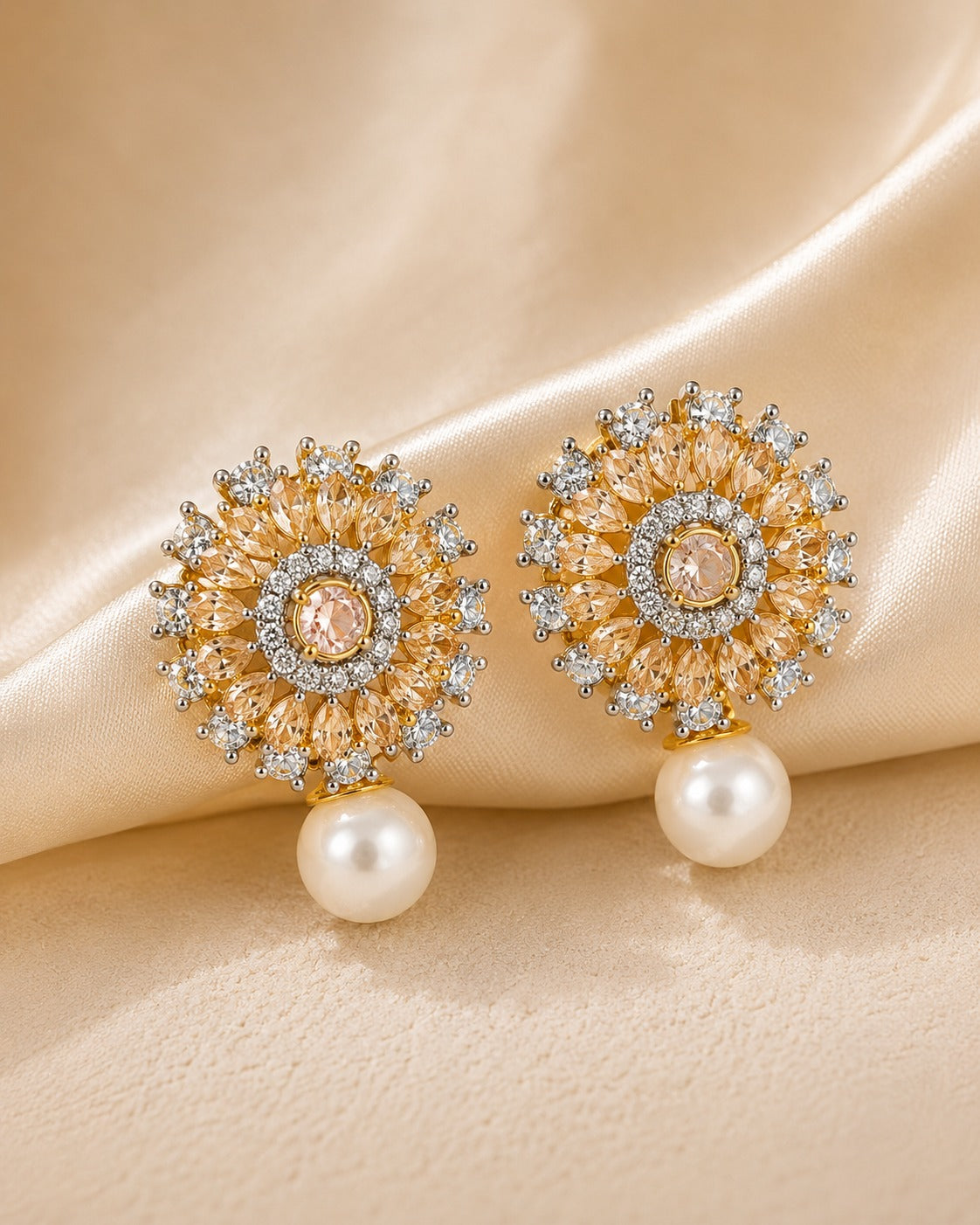 Celestia Bloom Pearl Earrings