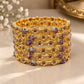 Royal Multicolor Stone Gold-Plated Bangle Set – Floral Traditional Bangles