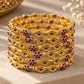 Royal Multicolor Stone Gold-Plated Bangle Set – Floral Traditional Bangles