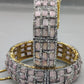 Multicolor Gemstone & Diamond-Style Pavé Luxury Bangle