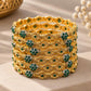 Royal Multicolor Stone Gold-Plated Bangle Set – Floral Traditional Bangles