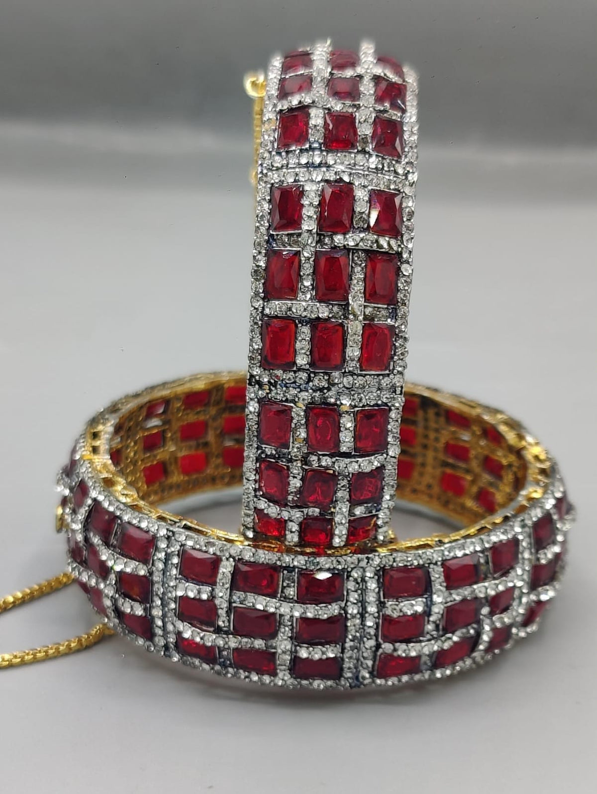 Multicolor Gemstone & Diamond-Style Pavé Luxury Bangle