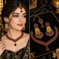 Luxury Gemstone Necklace Set with Earrings & Maang Bindiya