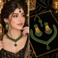 Luxury Gemstone Necklace Set with Earrings & Maang Bindiya
